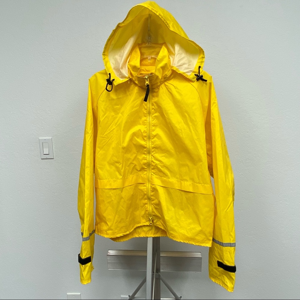 Nashbar cycling bike rain jacket windbreaker Yellow coated nylon Mens size M